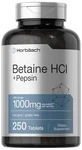 Betaine Hcl With Pepsin 1000MG 250 Tablets By Horbaach. Fixed Price $18.39.