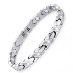 Feraco Magnetic Bracelets For Women Titanium 7.87 Inches, Shining Silver. Fixed Price $30.99.