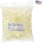 Natural Gelatin Capsules - 1000 Bulk Count, Resealable & Kosher Certified. Fixed Price $21.99.