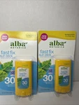 2X Alba Botanica Fast Fix Stick Spf 30 Broad Spectrum Sunscreen Exp 2024. Fixed Price $11.04.