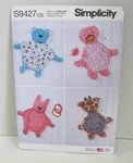 Simplicity 9427 Baby Sensory Blankets - Giraffe, Bear, Bat, Duck Pattern Uncut. Fixed Price $9.25.