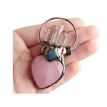 Acxico 1PCS Natural Rose Quartz Crystal Heart Carved Pendant Clear Point. Fixed Price $16.34.