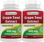 2 Pack Best Naturals, Grape Seed Extract 400 Mg 60 Vcaps *cardiovascular Health*. Fixed Price $17.88.