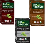 Indus Valley Bio Organic Dark Brown. Medium & Soft Black Hair Color 100 Gm. Fixed Price $14.99.