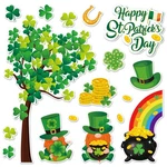 2 Sheets St. Patrick' Day Thick Gel Clings Shamrock Clover Tree Irish Gnome Go. Fixed Price $17.99.