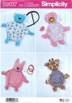 Simplicity S9037 Baby Sensory Blankets (bear, Duck, Rabbit, Giraffe) Uncut. Fixed Price $7.95.