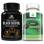 Black Cumin Seed Oil Spirulina Blue Green Algae Support Immune Health Supplement. Fixed Price $43.46.