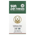 Sun Pet Treats Chlorella & Eleuthero, For Dogs Cats, 120 Tablets. Fixed Price $43.50.
