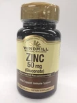 Windmill Natural Source Zinc Gluconate Tablets Support Immune System 50MG 100 Ct. Fixed Price $12.62.