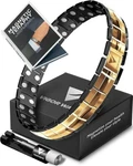 Vigor Wave Magnetic Therapy Titanium Bracelet For Men, Black & Gold New. Fixed Price $49.00.