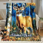 Personalized Deer In The Woods Ultra Soft Lightweight Blanket - Comfortable Wa. Fixed Price $19.99.