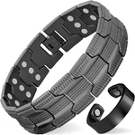 Magenergy Copper Bracelet For Men, 3X Strength Gunmetal Tread-carved+ring. Fixed Price $36.98.