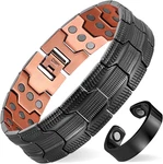 Magenergy Copper Bracelet For Men, 3X Strength Black Tread-carved+ring. Fixed Price $36.98.