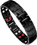 Feraco Mens Magnetic Titanium Steel 4 Elements Magnets Bracelet, Black. Fixed Price $39.08.
