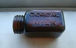 Vintage Early 1900'S Four-sided Amber Glass Cereal Milk Bottle. Fixed Price $9.99.
