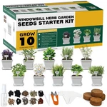 Meekear 10 Herb Seeds Garden Starter Grow Kit With White Pots, Markers, Nutri.... Fixed Price $41.21.