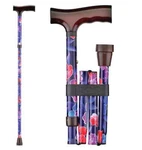 Nova Derby Handle Folding Walking Cane Maui Flowers. Fixed Price $32.99.