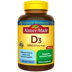 Nature Made Vitamin D3 1000 Iu (25 Mcg), Bone Health And Immune Support Softgel. Fixed Price $8.99.