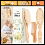 Gentle Baby Hair Brush Set - Soft Goat Bristle & Wooden Comb For Newborn Care,. Fixed Price $33.99.