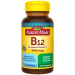 Nature Made Maximum Strength Vitamin B12 Supplement 5000 Mcg Softgels 60 Count. Fixed Price $24.53.