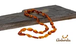 Baltic Amber Necklace Olive Shape - Safety Clasp Infant Polish Cognac. Fixed Price $20.99.