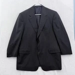 Canali Suit Jacket Mens 56 / Us 46 Black Pinstripe Super 120'S Pure Wool. Fixed Price $69.95.