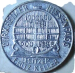 German - Durkheimer Riesenfass Gut Fur 30 Pfg. Wein Wine Token Ec 7849. Fixed Price $12.98.