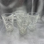 Vintage Anchor Hocking Glass American Precut Water Tumblers Set Of 4 (oatmeal). Fixed Price $15.00.