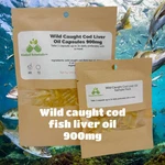 Wild Caught Cod Liver Oil OMEGA-3 Capsules, Vitamin A, D, 900MG. Fixed Price $70.00.