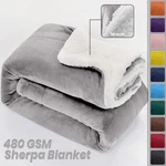 Heavy Thick Sherpa Fleece Throw Twin Queen Soft Reversible Bed Blankets. Fixed Price $20.89.