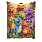 Cartoon Dinosaur Print Flannel Blanket Soft Cute Boys Gift All-season Washable. Fixed Price $24.99.
