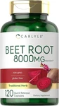 Beet Root Capsules 8000MG 120 Count Non-gmo, Gluten Free By Carlyle. Fixed Price $14.99.