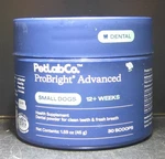 Petlab Probright Advanced Dental Powder For Small Dogs 30 Scoops Best By 3/2026. Fixed Price $28.00.
