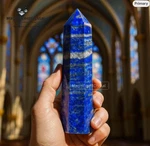 Genuine Lapis Lazuli Crystal Tower Point Healing Blue Gemstone Obelisk Wand Deco. Fixed Price $18.80.