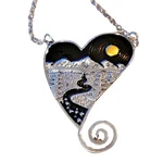 Natures Heart Earthy Gold Sunrise Valley Pendant And Chain Silver Alloy Necklace. Fixed Price $12.00.