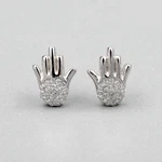 Cubic Zirconia Hamsa Hand Icon 925 Sterling Silver Stud Earrings Lucky Women. Fixed Price $11.99.