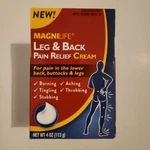 Magnilife Leg & Back Pain Relief Cream Relieves Burning Tingling Shooting 4 Oz. Fixed Price $14.99.