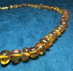 Genuine Baltic Honey Amber Vtg Chunky 40.8 Grams Nugget Bead 23" Long Necklace. Fixed Price $75.00.