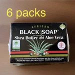 Madina African Black Soap Shea Butter And Aloe Vera Bars 3.5 Oz Pack Of 6. Fixed Price $14.95.