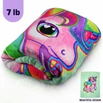 Calming Kid Unicorn Weighted Blanket By Bell + Howell, 7LB With Glass Bead Fill. Fixed Price $59.99.