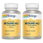 Solaray High Potency Betaine Hcl With Pepsin 100 Vegcaps Lot Of 2. Fixed Price $22.99.