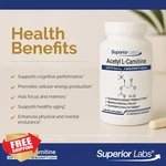 Superior Labs Acetyl L-carnitine 500MG 60 Veg Caps Energy Brain. Fixed Price $43.38.
