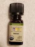 Vetiver By Aura Cacia Organic Essential Oil .25 Fl Oz (7.4 Ml). Fixed Price $16.27.