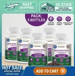 Resveratrol 1000MG 5BOTTLES Bulk Supply High Potency Immune Heart Health Support. Fixed Price $51.99.