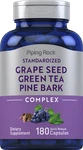Grape Seed, Green Tea & Pine Bark Complex 180 Capsules By Piping Rock. Fixed Price $16.29.