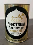 1960S Vintage Gold Sears 10W-40 Spectrum Motor Oil 100% Full Can New Sealed. Fixed Price $42.75.