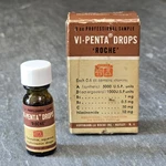 Vintage Nos Professional Sample Vi-penta Drops Roche Full Vitamins Bottle Box. Fixed Price $70.99.