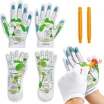 Acupressure Reflexology Socks Gloves Tool Set Hand Spa Foot Massage. Fixed Price $19.99.
