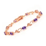 Greek Vine Leaf Gemstone Birthstone Tennis Bracelet For Women 18K Rose Gold. Fixed Price $199.99.