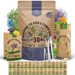 Organo Republic 30 Medicinal Tea Herb & Flower Seeds Variety Pack 13600+ Non.... Fixed Price $58.21.